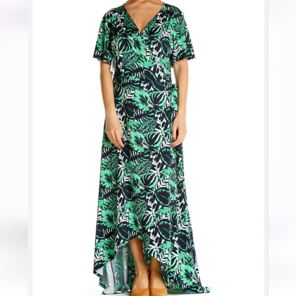 Mary Square Green Floral Print Fit & Flare Dress, size M/L